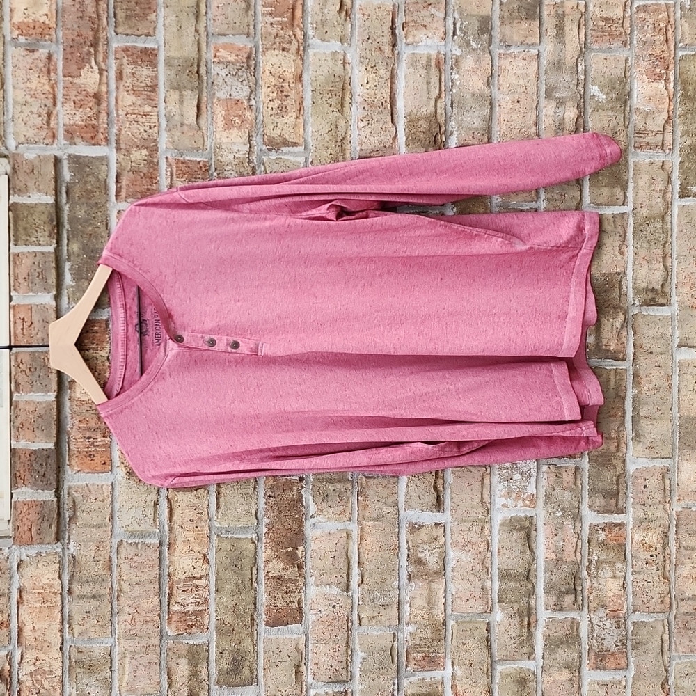 American Rag Long Sleeve Tee Shirt Red Size XL